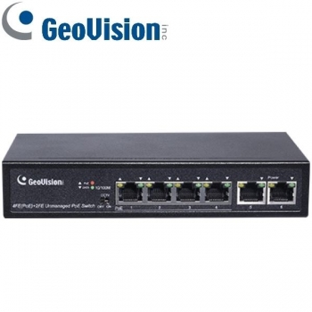 GeoVision 6-Port PoE-Switch, 4 x PoE, 2 x Non-PoE, GV-APOE0400