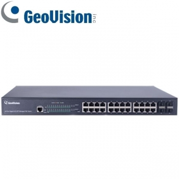 GeoVision 24-Port PoE-Switch, 24 x Gigabit PoE, 4 x SFP, 19", GV-APOE2411