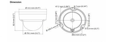 8MP (4K) IR Mini-Dome-Kamera 4in1, 2.8mm, Ultra-Low-Light Artikel-ID: THC-D805IRP